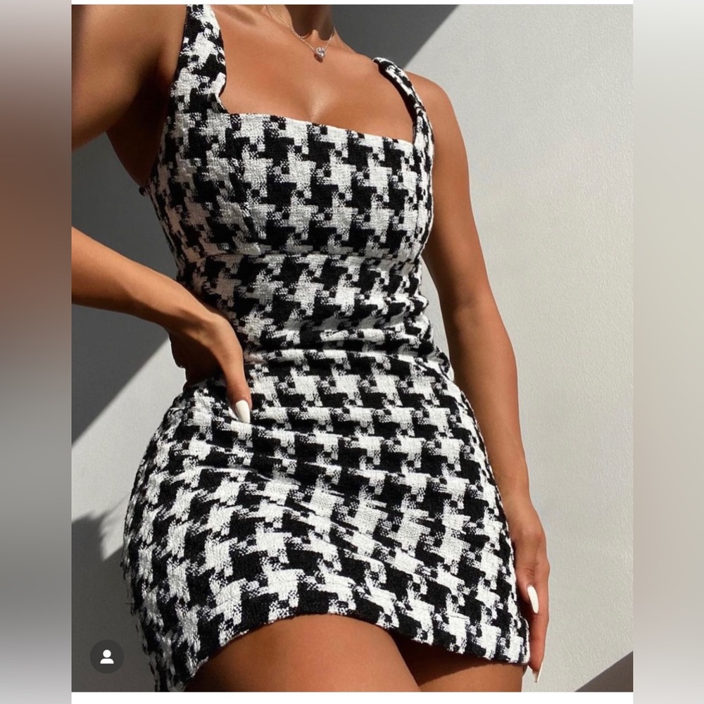 Nakedwardrobe THE HOUNDSTOOTH MINI DRESS size S